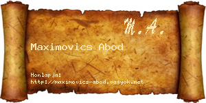 Maximovics Abod névjegykártya